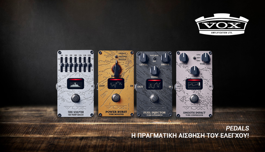 Τα VOX pedals προσφέρουν απλότητα, αντοχή και τον χαρακτηριστικό ήχο που εμπνέει κιθαρίστες εδώ και δεκαετίες. Με εύχρηστα controls και υψηλή ποιότητα κατασκευής, κρατάς τον απόλυτο έλεγχο της δυναμικής και της έκφρασής σου σε κάθε πρόβα και σε κάθε live.