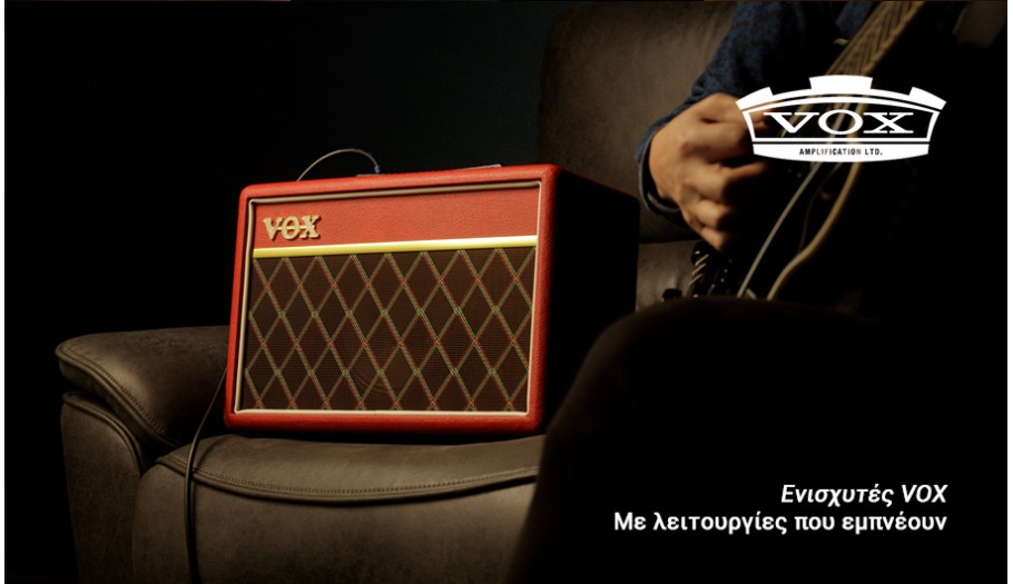 Οι ενισχυτές VOX προσφέρουν τον κλασικό, πλούσιο ήχο που έχει αγαπηθεί από κιθαρίστες σε όλο τον κόσμο. Με μοντέλα που καλύπτουν το στούντιο, live εμφανίσεις αλλά και καθημερινή εξάσκηση στο σπίτι, συνδυάζουν ποιότητα κατασκευής με πρακτικές λειτουργίες που κάνουν το παίξιμο πιο απολαυστικό. Με δυνατότητα μείωσης ισχύος, ενσωματωμένα εφέ και ευέλικτες συνδέσεις, σου δίνουν την ελευθερία να δημιουργήσεις τον δικό σου μοναδικό ήχο. Υπάρχει ο ενισχυτής VOX  που σίγουρα θα σε εμπνεύσει.