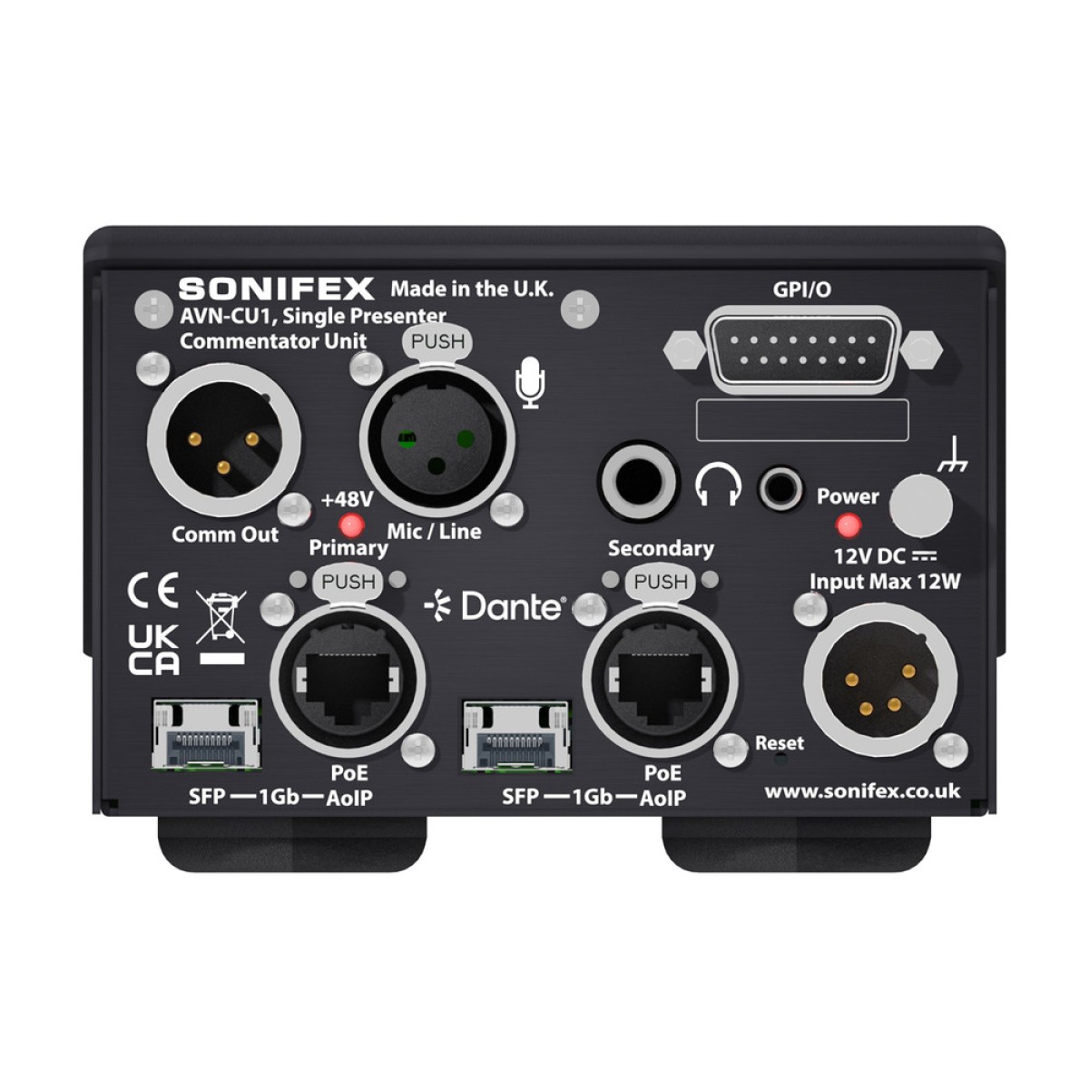 SONIFEX Dante Commentary Unit for 1 Commentator SONIFEX Dante Commentary Unit for 1 Commentator