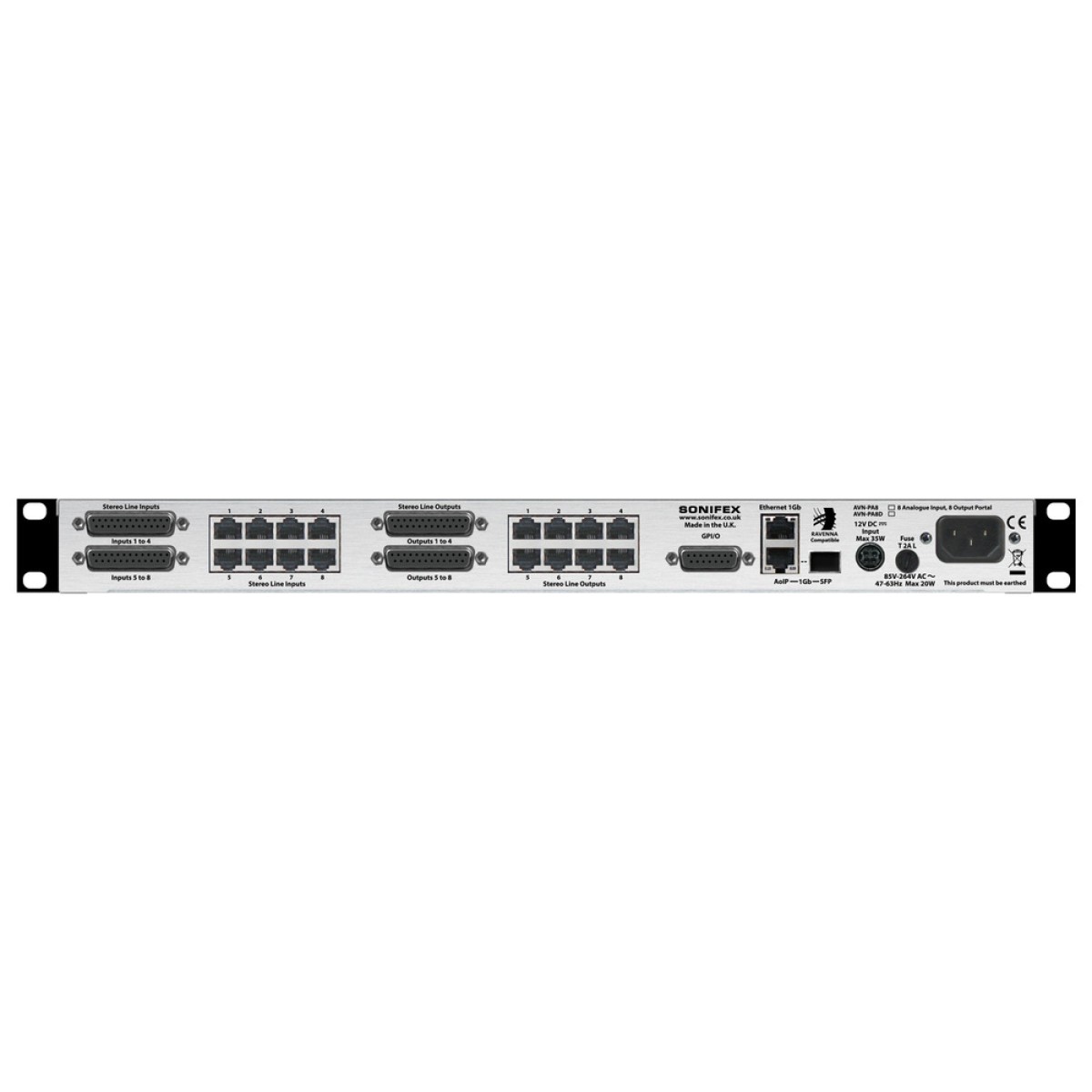 SONIFEX 8 Stereo Analogue Line Inputs & Outputs AES67 Portal SONIFEX 8 Stereo Analogue Line Inputs & Outputs AES67 Portal