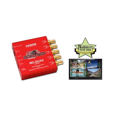 DECIMATOR Quad-split  multiview, 3G/HD/SD-SDI and HDMI out
