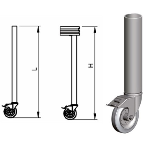 EUROTRUSS ΣΤΑΘΕΡΟ ΠΟΔΙ ΠΑΤΩΜΑΤΟΣ ΜΕ ΡΟΔΑ ΥΨΟΥΣ 40CM