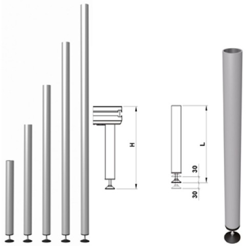 EUROTRUSS ROUND LEG DECK HEIGHT 70CM + ADJ FOOT