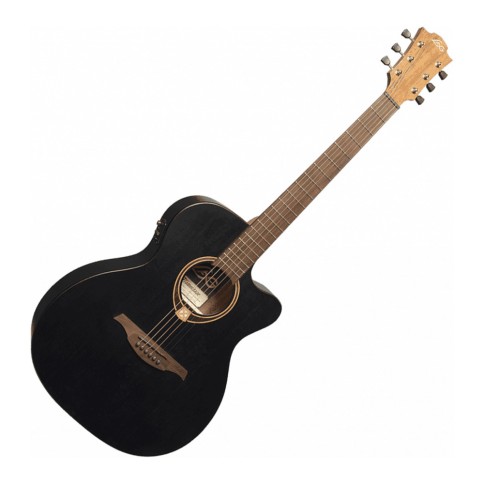 LAG ELECTRACOUSTIC GUITAR  AUDITORIUM CWY BLACK SATIN
