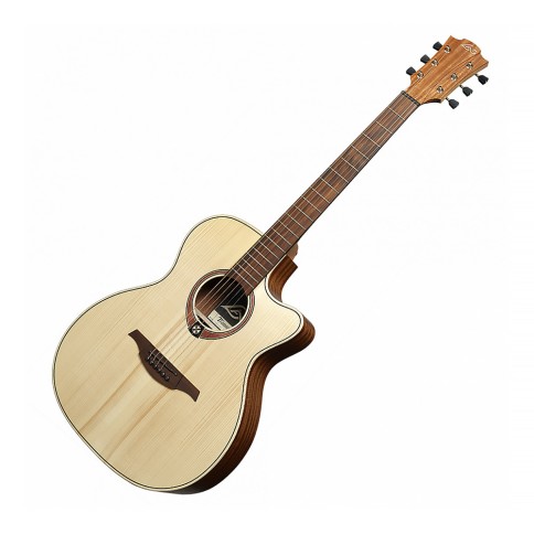 LAG ELECTRACOUSTIC GUITAR AUDITORIUM CWY NATURAL SATIN