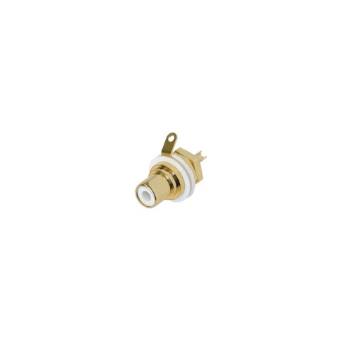 REAN RCA PHONO PANEL SOCKET GOD WHITE