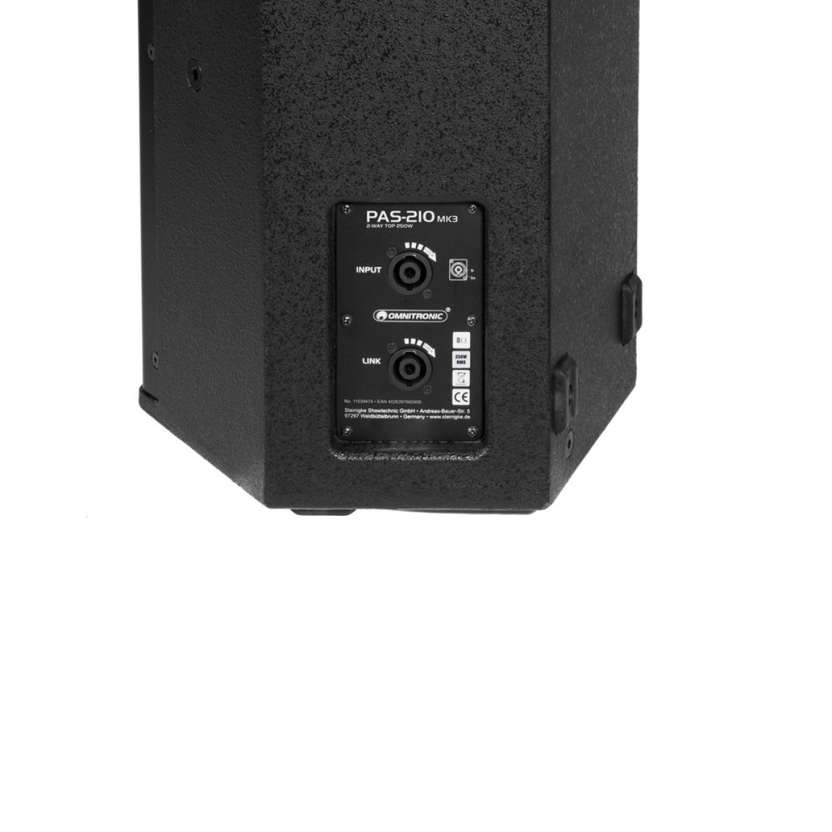 OMNITRONIC Passive speaker 10'', 250W, 8Ω, 123dB Passive speaker 10'', 250W, 8Ω, 123dB