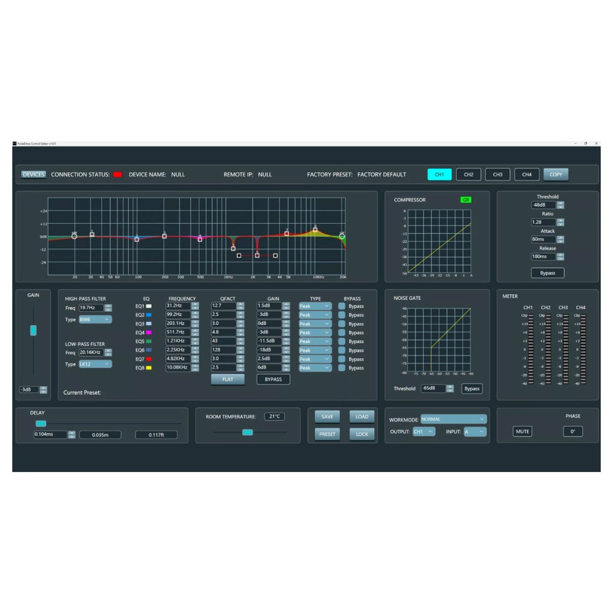 WORK Amp 2x500W/4 Ohm/Class D/DSP/PC Control/Ethernet WORK Amp 2x500W/4 Ohm/Class D/DSP/PC Control/Ethernet