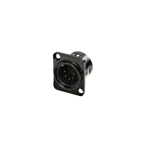 REAN 5PIN MALE RECEPTACLE GOLD CON. BLACK PLATED 