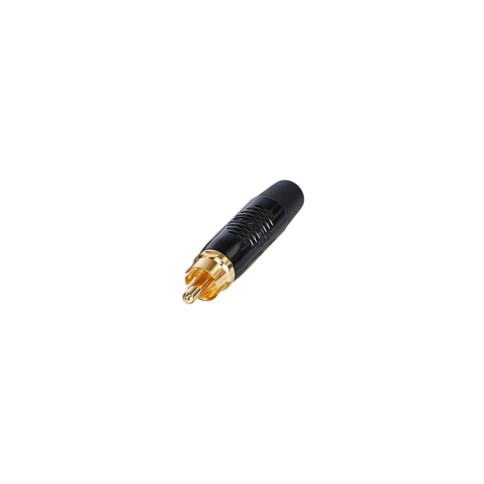 REAN RCA MALE PLUG GOLD PLATED CONT.BLACK BOOT AND SHELL REAN RCA MALE PLUG GOLD PLATED CONT.BLACK BOOT AND SHELL