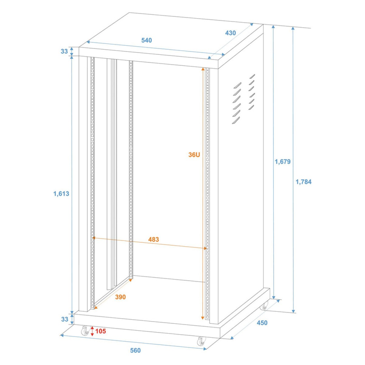 OMNITRONIC RACK 36U -19'' - 41cm ΒΑΘΟΣ ΜΕ ΡΟΔΕΣ OMNITRONIC RACK 36U -19'' - 41cm ΒΑΘΟΣ ΜΕ ΡΟΔΕΣ