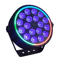 PLS LED FLAT PAR 18x12W RGBW ΜΕ LED RING FX 